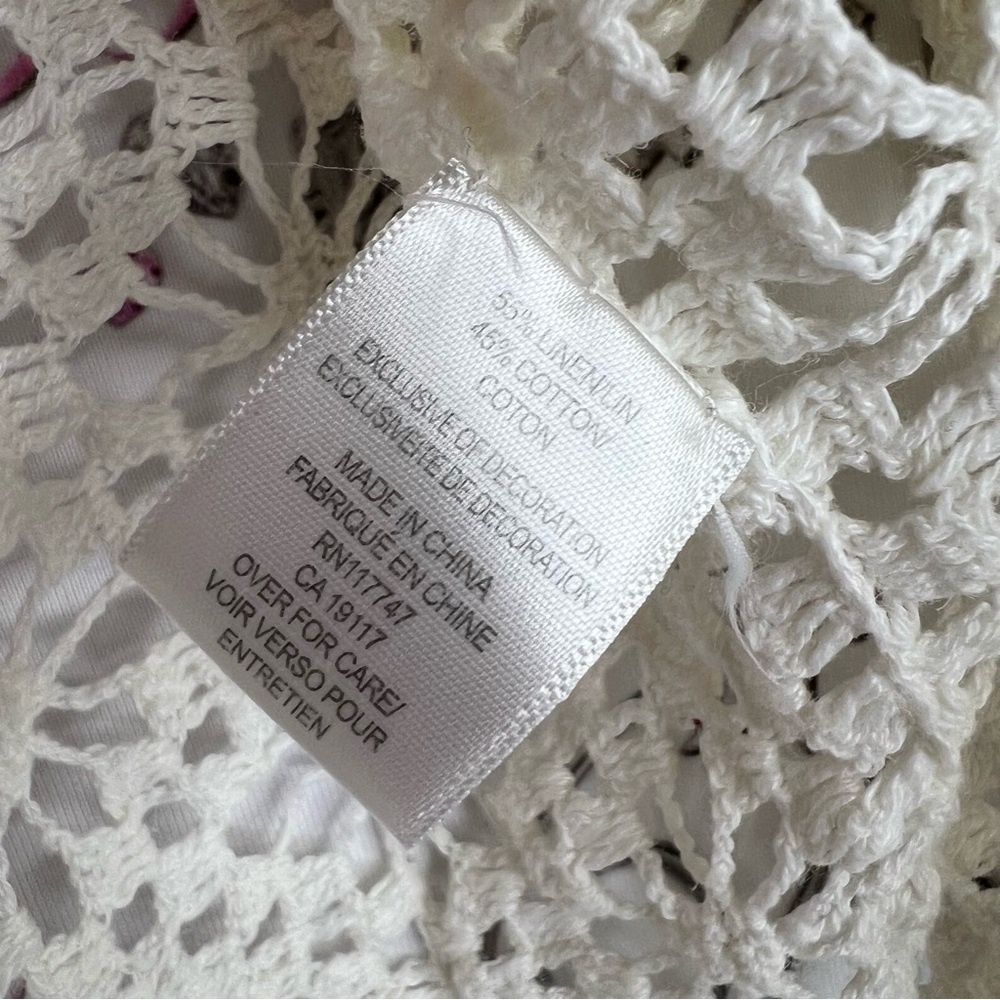 David brooks hand crochet long sleeve cardigan Women's Cream Crochet Top - Picture 9 of 11